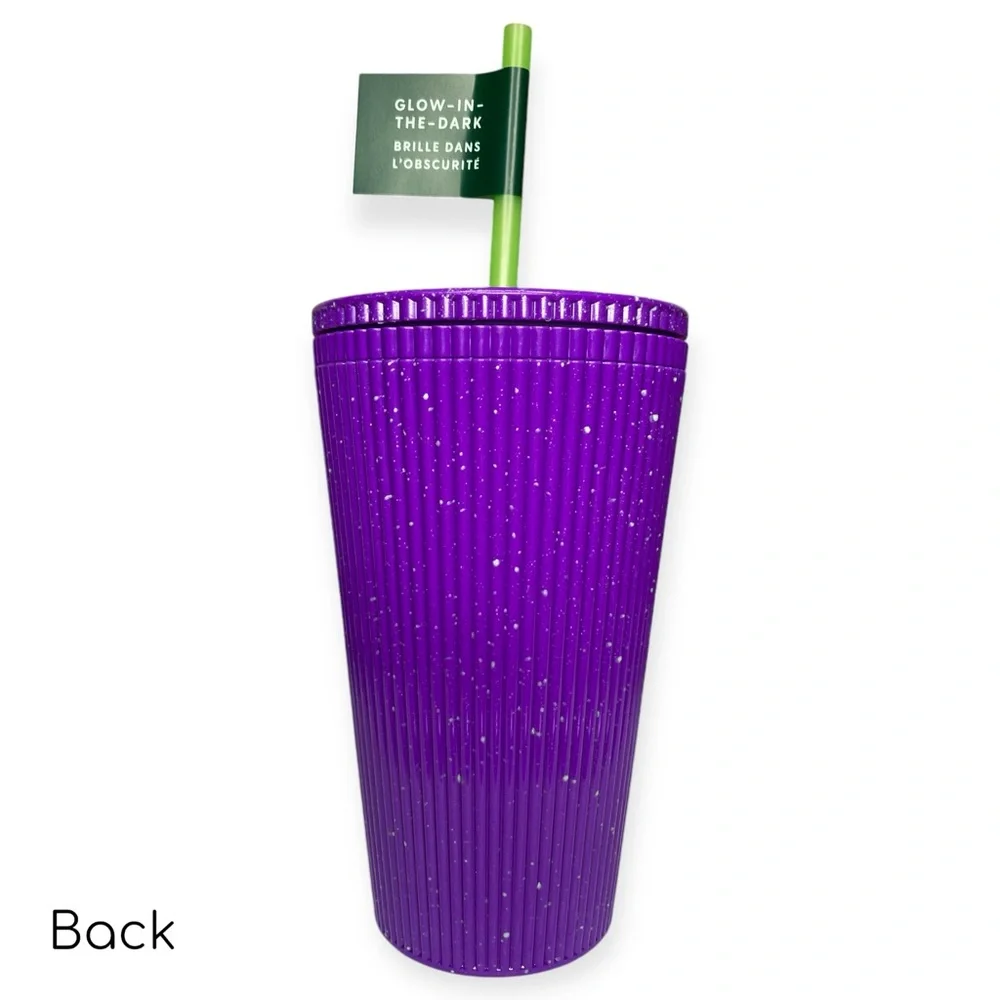 Starbucks Tumbler + Keychain 2024 Fall Halloween Pleated Glow in Dark 16oz Cup